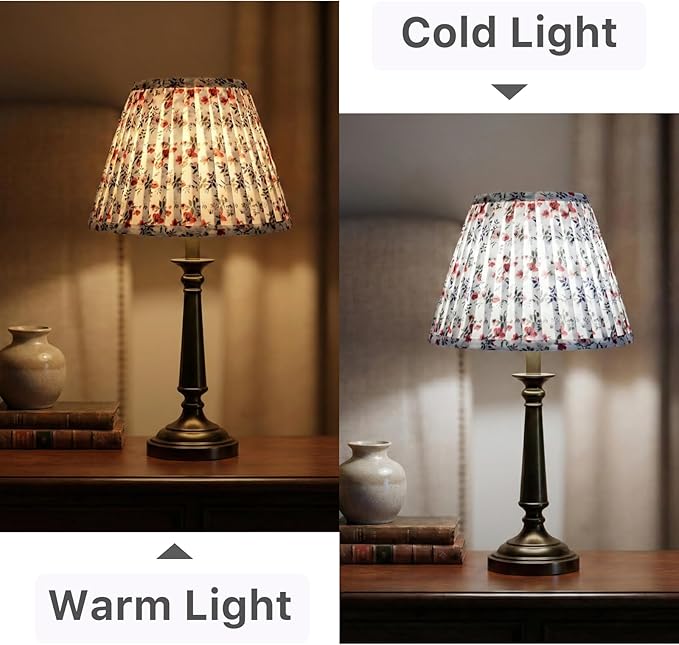 Muted Burgundy Floral Lamp Shades - 1 Pack, 5" Top x 9" Bottom x 6.2" H, Small Pleated Empire Lampshade for for Bedside & Table Lamps, Spider Fitter, No Assembly, Ideal for Cottage & Farmhouse Decor