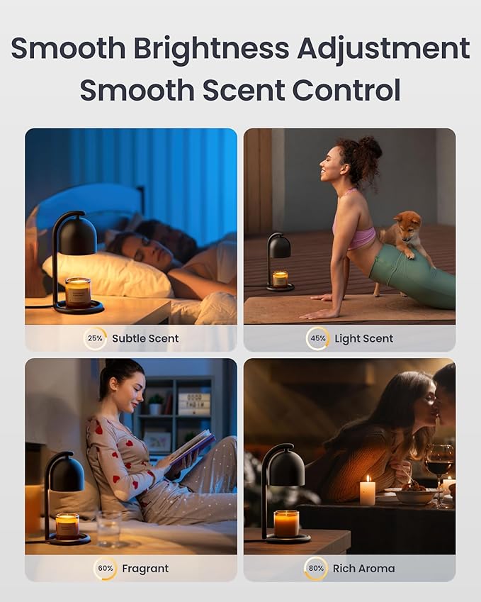 SwitchBot Candle Warmer Lamp with Gift Box Matter-Certified Voice Control, Birthday Gifts for Women Mom, House Warming Gifts New Home Decor, Dimmable Flameless Candle Wax Melter