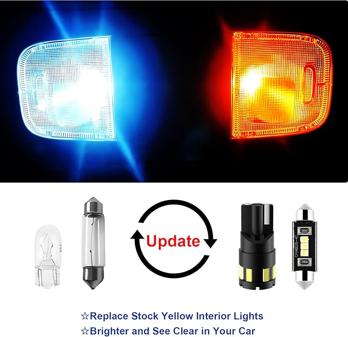 EASY EAGLE 10Pcs Tacoma LED Interior Lights: 6000K Super Bright Map Dome LED Bulbs - for Toyota Tacoma 2005 2006 2007 2008 2009 2010 2011 2012 2013 2014 2015 2016-2021 All Models+ Install Tool