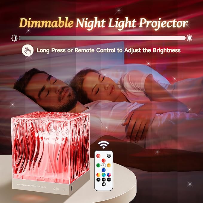One Fire Northern Lights Projector Christmas Gifts Teens,White Noise Sound Machine+18 Colors+Bluetooth Music+Remote Control Aurora Light Projector for Bedroom,Cool Things Relaxation Gifts for Women