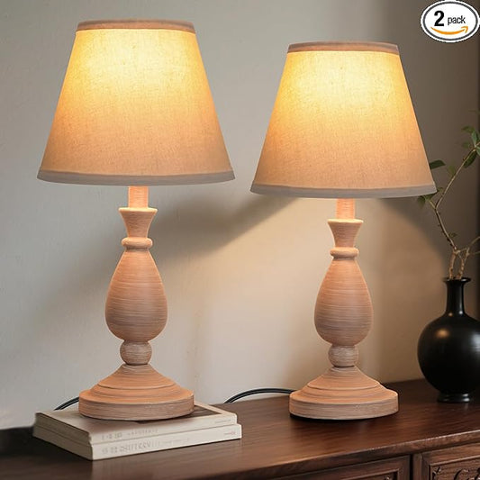 Farmhouse Table Lamps Set of 2, Touch Control & 3 Way Dimmable, Rustic Retro Bedside Lamps for Bedroom Living Room Office (Bulb Included)