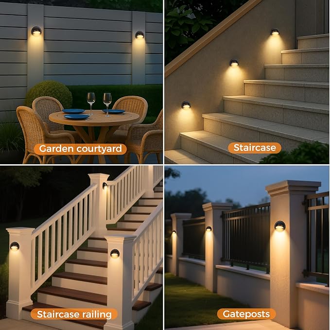 Low Voltage LED Deck Lights Kit with Transformer Timer and Photocell Sensor, IP67 Waterproof Low Voltage Landscape Lighting, Step Lights for Outdoor Walkway Stair Post Railing (6 Pack)
