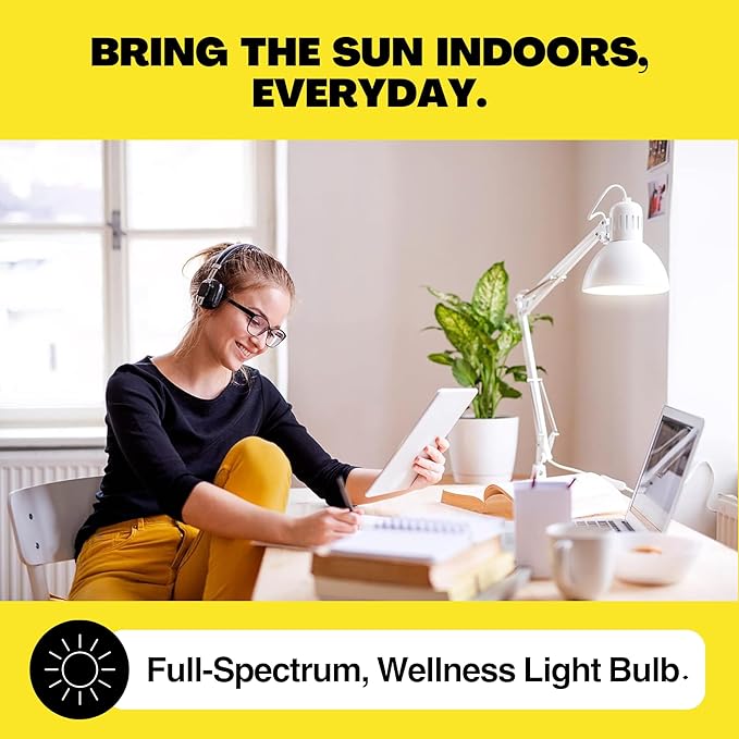 Norb Everyday Sun Light Bulb - Full Spectrum Wellness Lighting, Sunlight-Mimicking Technology for Energy, Mood & Performance. Supports Sleep/Wake Cycles, 5000K, 9W, US Based, Budget-Priced (2-Pack)