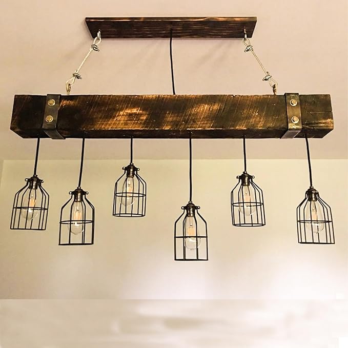 Pack of 2 Industrial Adjustable Light Fixture Lamp Guard, XIDING DIY Metal Wire Cage Light Fixture Lamp Cage Guard, Upgrade Black Hanging Pendant Light Bulb Cage