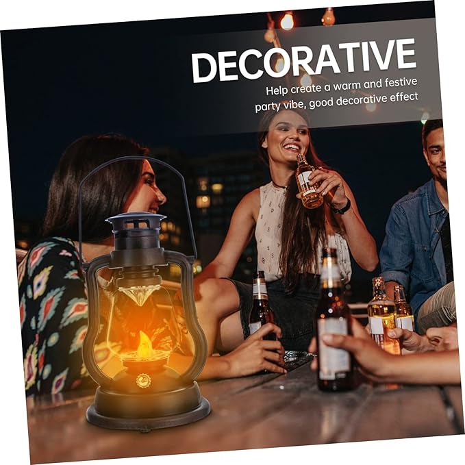 GLEAVI 1pc Vintage Kerosene Lantern Rechargeable Design for Home Decor Festive Events and Bar Settings Chic Handheld Light for Warm Atmosphere Battery Not Included