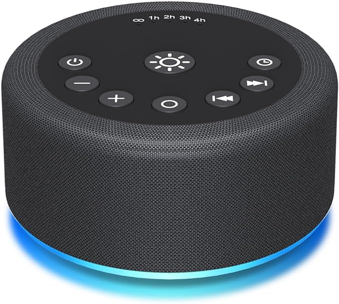 Sleep Sound Machine White Noise Machine with 30 Non Looping Sounds 12 Night light Colors with 5 Timers 36 Adjustable Volume Memory Function Brown Noise Machine for Baby kid Adult & Home Nursery Travel