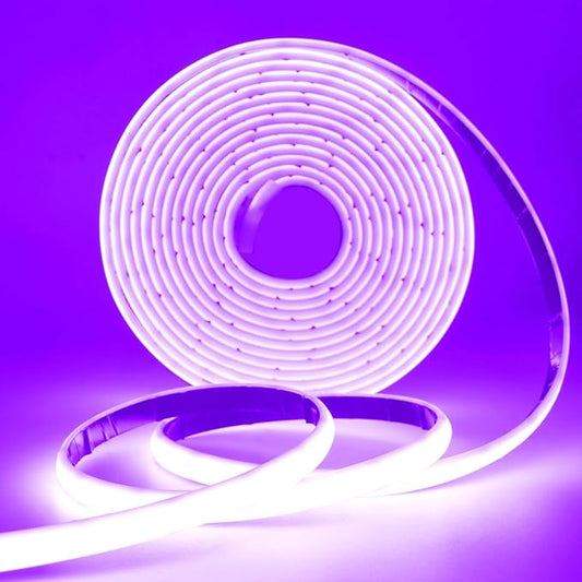 24V COB Neon Strip, 320LEDs/m Ultra-Bright Flexible COB Neon LED Strip, Outdoor Waterproof IP68 Self-Adhesive Tape, Red/White 2-Wire LED Fairy Lights for Patio, Christmas（Violet,8M）