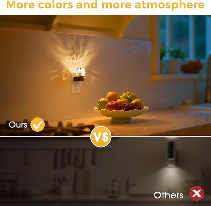 L LOHAS LED Night Light, Night Lights Plug into Wall with 10 Color Change RBG Nightlight Plug in Wall, Built in Dusk to Dawn Sensor for Hallway, Bathroom, Rooms