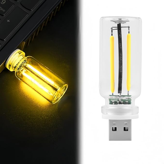 USB LED Car Interior Atmosphere Lamp, Plug-in USB Decor Night Light, Portable Auto Ambient Lighting Kit, Universal Vehicle Interior Accessories for Most Cars (Yellow Light)