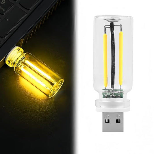 USB LED Car Interior Atmosphere Lamp, Plug-in USB Decor Night Light, Portable Auto Ambient Lighting Kit, Universal Vehicle Interior Accessories for Most Cars (Yellow Light)