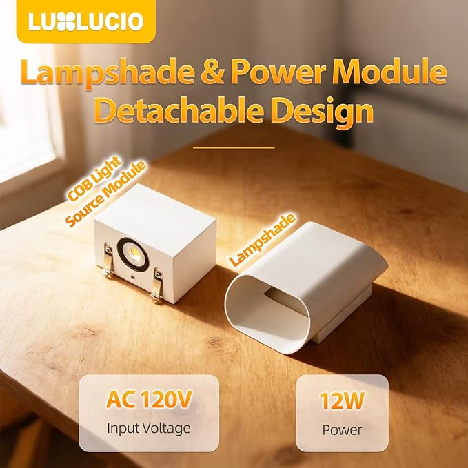 1 Pack White Up & Down Wall Sconce Lamp 5%-100% Dimmable, Modern Indoor/Outdoor Porch Light, IP65 Waterproof, 120V, 1200LM, 12W, 2700K-5000K 5-Color Selectable, CRI90+, ETL FCC Certified