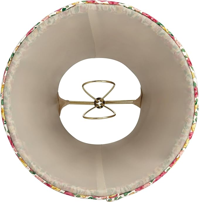 Nelle 3 1/2" Top x 6" Bottom x 5" High x 5" Slant Print Cottage Core Lamp Shade Replacement Small Red Yellow Empire Round Farmhouse Country Traditional Pleated Floral Clip On Candelabra - Springcrest