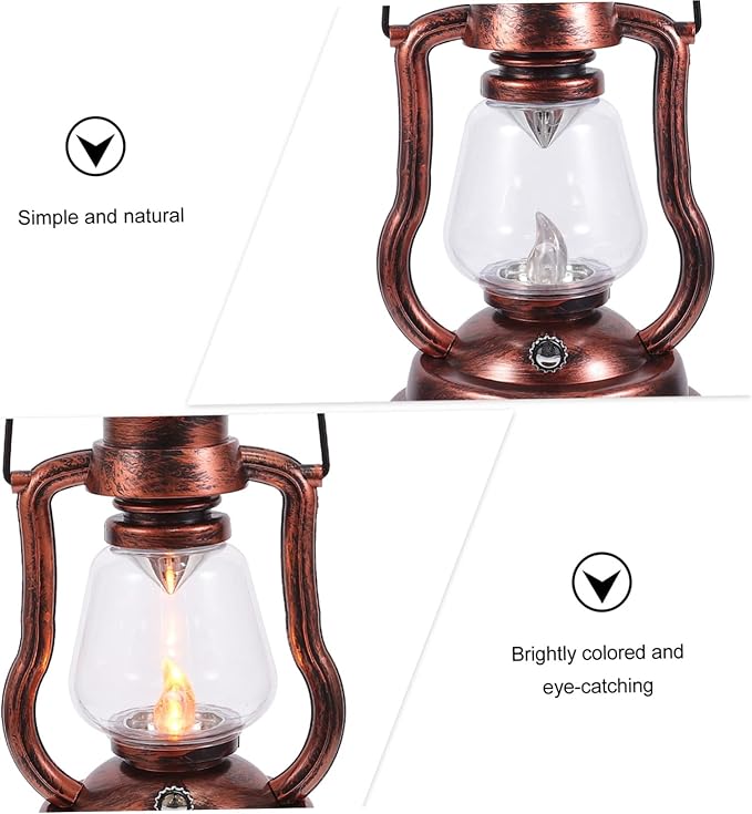 DOITOOL 1pc Creative Retro Kerosene Lamp Rechargeable Household Night Light for Home Decor Vintage Style Lantern for Festivals and Events for Ambient Lighting Setting