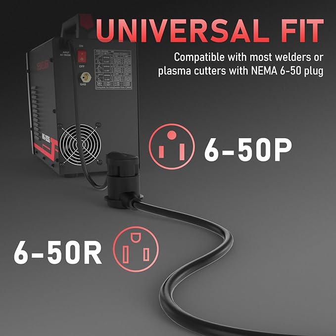 YESWELDER 20ft 15Amp 12AWG Welder Extension Cord,250 Volt Welding Cord,Nema 6-50 Power Extension Welding Machine Cord with ETL Approved