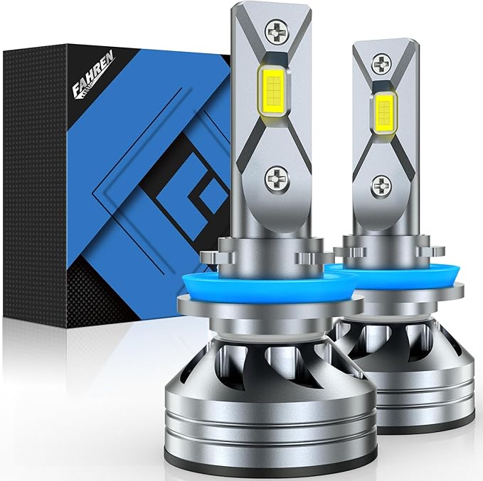 FAHREN H11/H9/H8 Light Bulb, 46000LM Super Brighter, 6500K Cool White H11 Off Road Light or Fog Light Bulbs, CANbus Ready, Pack of 2