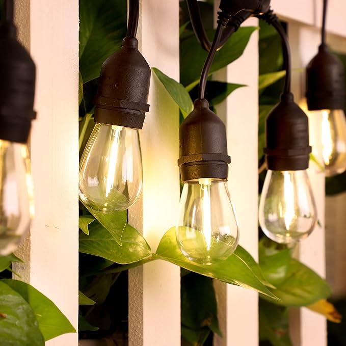 Mlambert LED String Light Bulbs,Shatterproof Outdoor String S14 Replacement Light Bulb,Waterproof 1W LED Edison Bulb Equal to 11W,Warm White,Not Solar