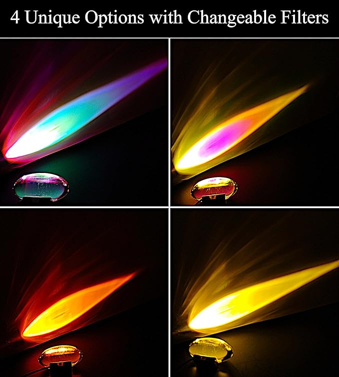 Sunrise Aura Light Mood Lamp - Adjustable Angel Eyes LED Projector Ambient Night Lights - RGB Colorful Backlighting Display Easy Color Change (Filter)
