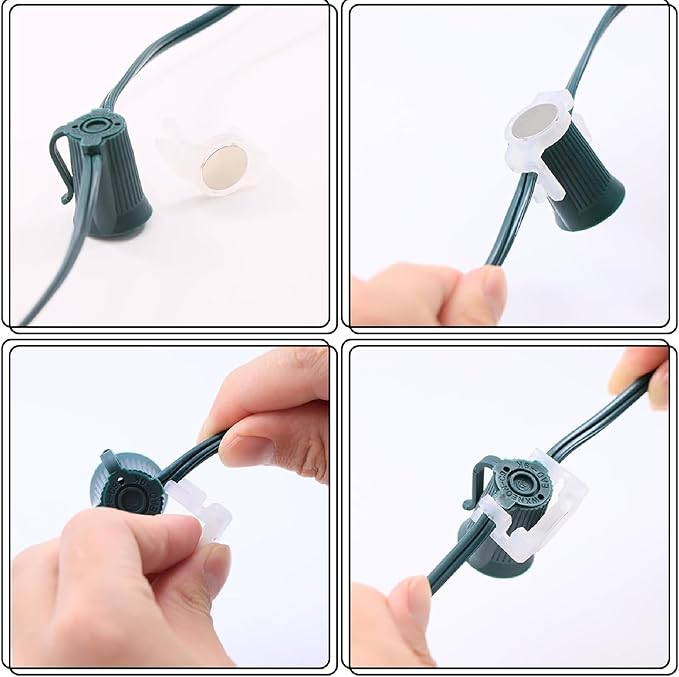 Strong Magnetic Christmas Light Clips,for Outdoor Living, Box of 100Pcs
