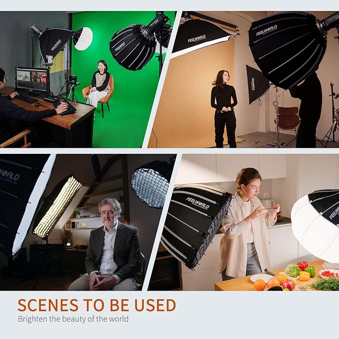 FEELWORLD FL125B 125W Video Studio Light with 2700K~6500K Bi-Color Continuous Lighting CRI96+ TLCI97+ 37600lux@1m for Film, Live Streaming, Videography, Photography, Wedding, Interview