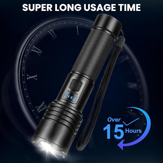 Rechargeable Led Flashlights High Lumens 3Pack, 99000 Lumen Super Bright Flash Light with 3 Modes & Adjustable 2 Beam, Brightest Waterproof Flashlight 15H Long Runtime for Hiking Camping