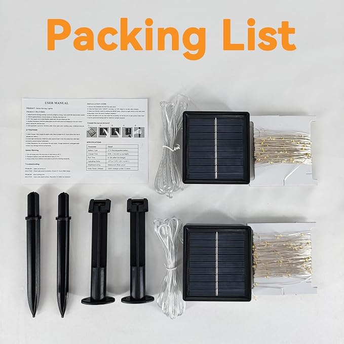Solar String Lights Outdoor Waterproof 2 Pack Total 66ft 200LED 8 Modes Twinkle Lights Solar Fairy Lights for Patio, Garden Yard Party Wedding Tree Christmas Halloween Decoration, Purple