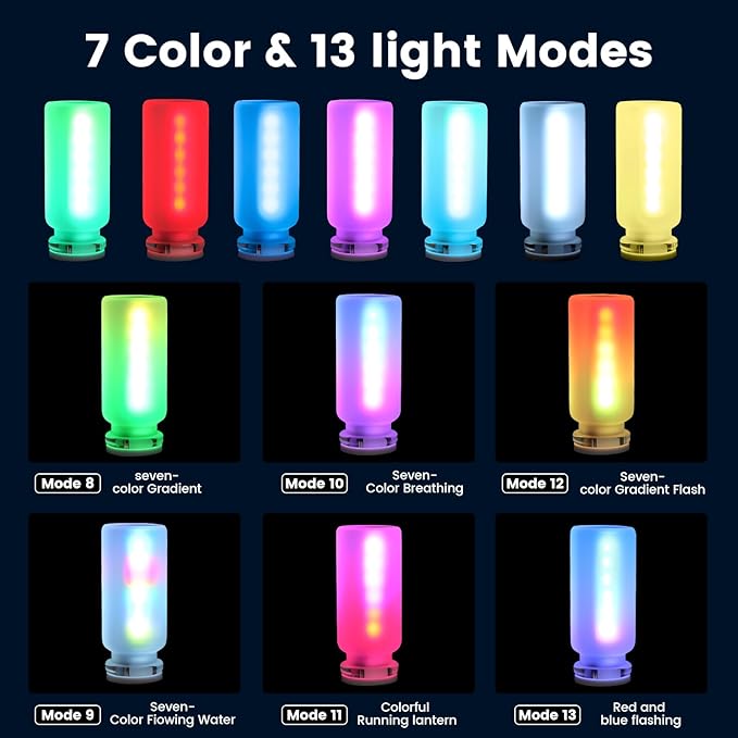 Kairiyard 2 PCS USB Interior Car Lights, Touch Control 7 Color 13 Modes Plug-in Retro LED Ambient Dynamic Night Lights for Car Camping Holiday Decoration Bedroom (Multicolor)
