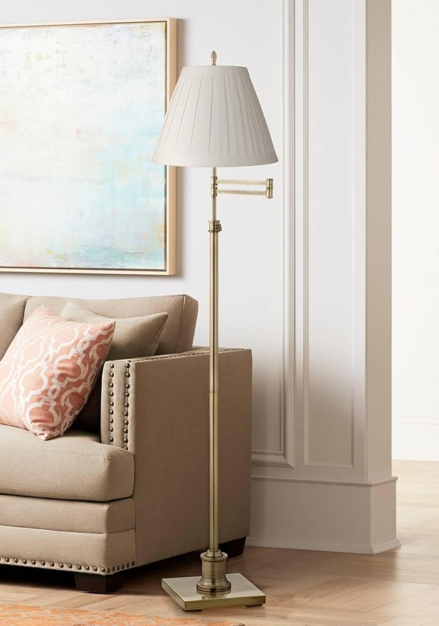 Set of 2 Creme Linen Box Pleated Large Drum Lamp Shades 7" Top x 14" Bottom x 11" High (Spider) Replacement with Harp and Finial - Springcrest