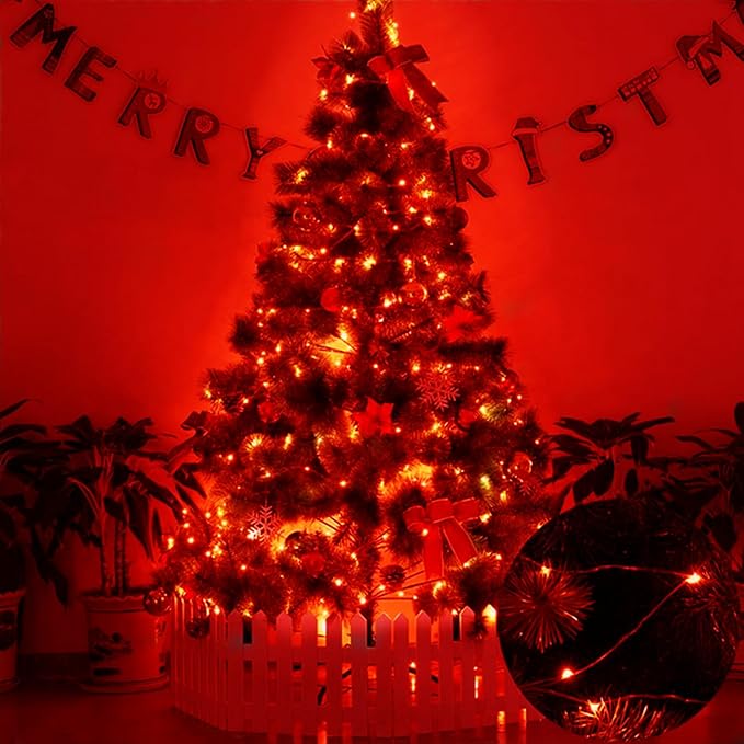 Red Halloween Lights 7Ft Fairy Lights Battery Operated LED Christmas Lights Indoor Outdoor Center Pieces Garlands Party Table-1Pack