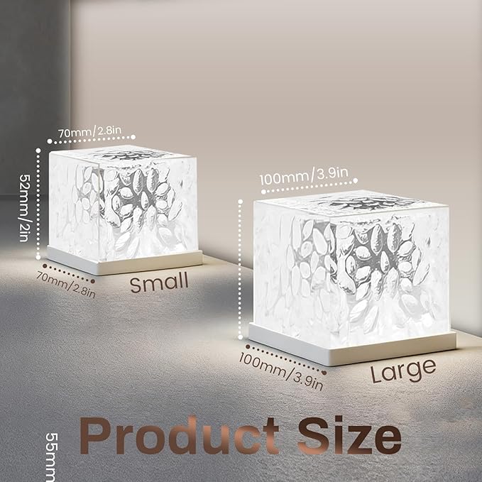 Wokyo Solar Lights Outdoor Waterproof LED Ice Rock Cube Lights Brick Lights Pavers Light 4 Packs for Patio Pool, Garden, Pathway, Decorative Christmas Festives 2.8x2.8 inch (Small - Cold White)