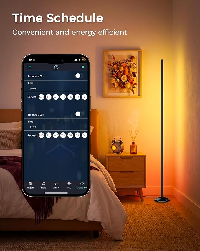 Corner Floor Lamp, 65" RGB Color Changing led Floor lamp with APP and Remote Control, Dimmable Mood Light Corner Light with Music Sync, DIY Mode & Timing for Living Room Gaming Room (2)