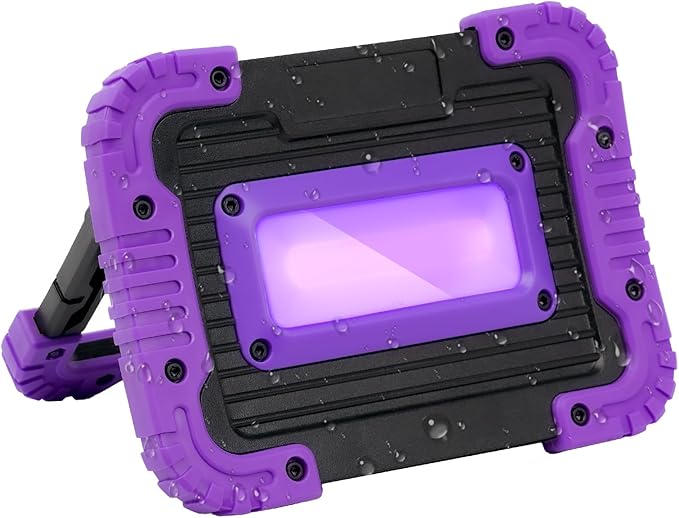 Rechargeable Black Light, Battery Powered Blacklight, Cordless 395nm UV Black Light for Neon Glow Party,Glow in The Dark, Aquarium, Body Paint, Fluorescent Poster, Halloween Party, 1 Pack