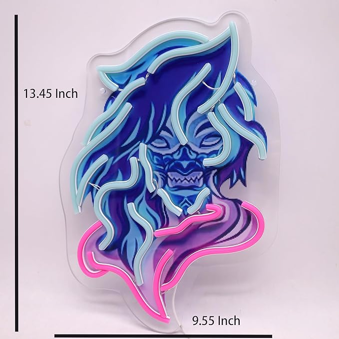 Demon Neon Sign Colorful Gothic Neon Light for Wall Decor, Mascot Light Up Sign USB Powered Neon Wall Light for Bedroom, Game Room, Bar, Studio Decoration Holiday Birthday gifts
