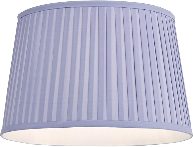 Mapo 14" Top x 17" Bottom x 11" High x 11" Slant Lamp Shade Replacement Large Lilac Purple Drum Round Tapered Traditional Fabric Pleated Softback Washer Harp Finial - Springcrest