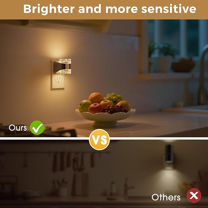 L LOHAS LED 4 Pack 3CCT Night Lights Plug into Wall, 3000K/4000k/5000K Adjustable Color Temperature Night Light,Bubble Nightlight with Dusk to Dawn Sensor for Rooms Bathroom Hallway