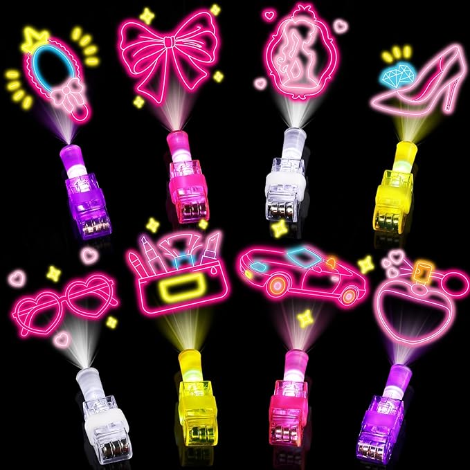 36 Pcs Pink Party Favors LED Finger Lights for Kids, Goodie Bag Stuffers Classroom Treasure Box Prizes, Glow in the Dark Party Gifts for Grils