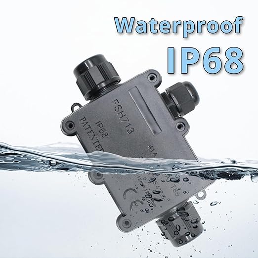 MAKERELE Waterproof Junction Box 3 Way IP68 Cable Connector Wire Range 5 to 15mm Underground Electrical Junction Box with Screw Terminal Block External Power Cord Junction Boxes