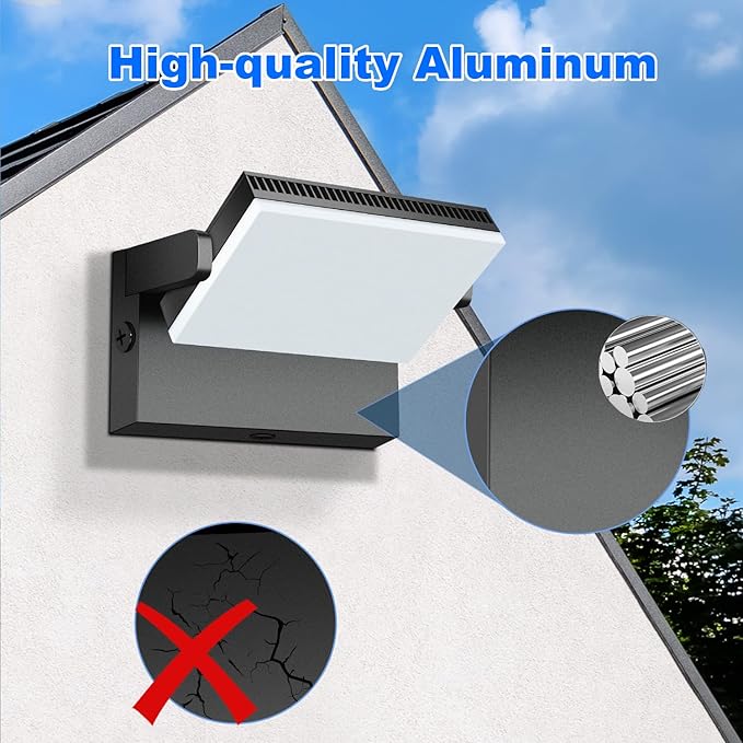 Juyace 120W LED Wall Pack Light Outdoor Security Flood Lighting Exterior Fixtures 360 °Rotation 5000K for Garage Yard Barn Area Backyard Building