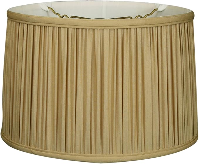 Royal Designs Shallow Drum Gather Pleat Basic Lamp Shade, Antique Gold, 9"x 10"x 7, BS-750-10AGL