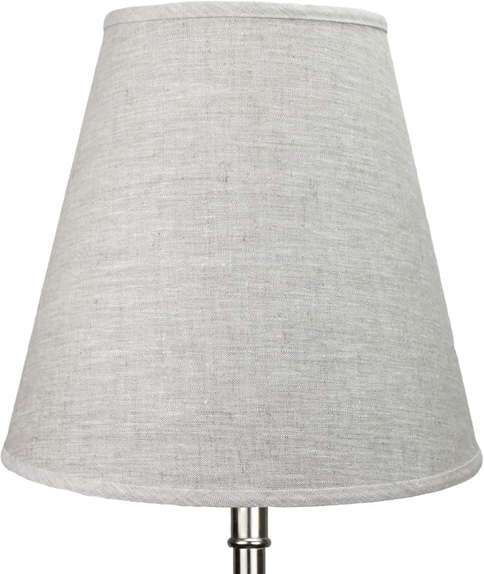 FenchelShades.com Lampshade 9" Top Diameter x 16" Bottom Diameter x 15" Slant Height with Washer (Spider) Attachment for Lamps with a Harp (Designer Linen Oatmeal)