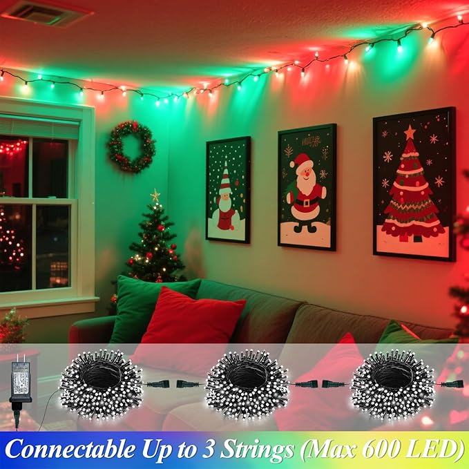 200 LED Christmas Lights Color Changing, 35 Colors 66FT Easter String Lights with Remote Timer, Connectable Waterproof Twinkle Lights Plug in for Xmas Tree Outdoor Holiday Wedding Party Decor