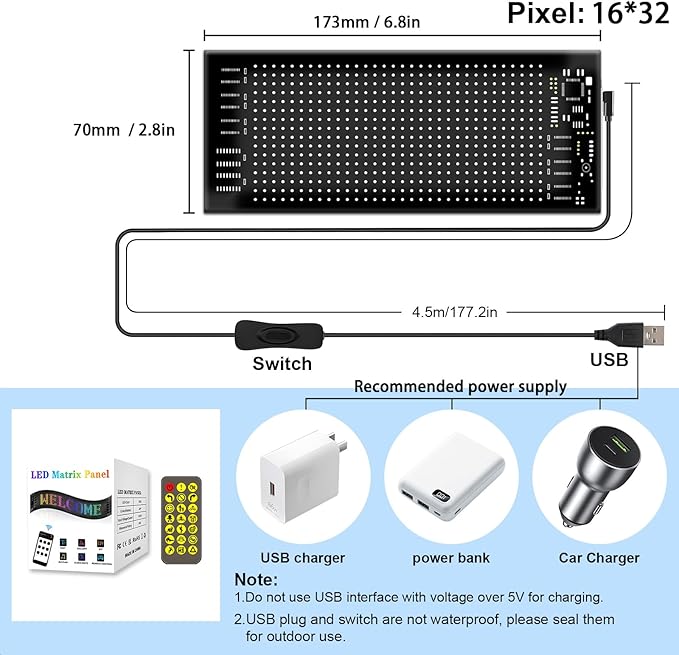LED Devil Eye Lights for Windshield 6.8"x 2.8" [Advanced Chip, 100% Synced Dual Screen] Dynamic Flexible Programmable LED Eyes Display for Car Motorcycle Window with Remote & APP Control