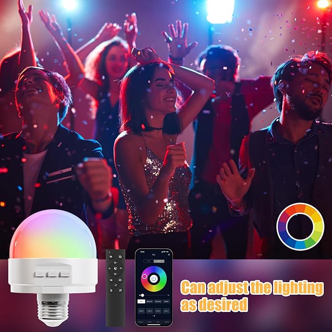 E26 2.4Ghz Rechargeable Light Bulb with Remote Control,Battery Operated Light Bulb for Sconces and Lamps, E26 Detachable Charging for Non-Hardwired Fixture,Dimmable 3000K-6500K RGBWW,1Pack