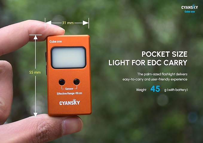 CYANSKY Rechargeable EDC Flashlight 500 Lumens Dual Sources Compact Pocket Clip Light,Motion Sensor, Convenient USB C Charging, Magnetic Flash Lights for Working, Cycling, Emergency, Signaling Tool