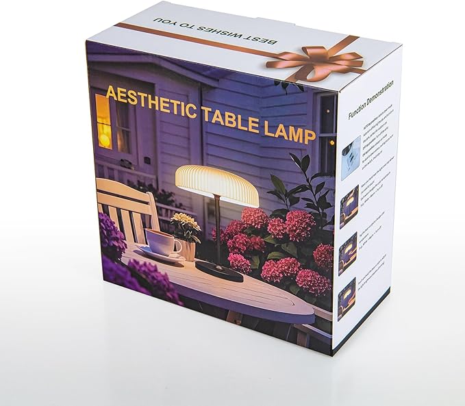 Cordless Solar Table Lamp for Indoor Outdoor, IP65 Waterproof LED Dimmable Touch USB Charging with Metal Stand, Warm/White for Garden Camping Bedroom