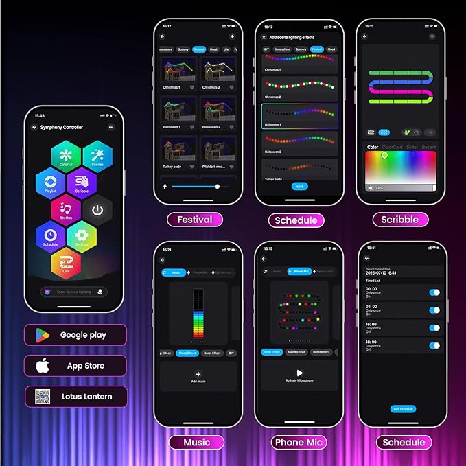 ISOPHO Permanent Outdoor Lights, Smart RGB String Lights with 75 Scene Modes, 100ft Eaves LED Light, Waterproof IP67, Applicable to All Holidays, Parties, Halloween, Christmas, App & Remote Control