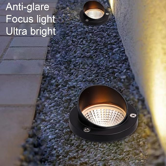 LED Low Voltage Landscape Light,12-24V AC/DC Shielded In-Ground Light IP67 Waterproof 3000K Paver Well for Pathway (12 Pack)