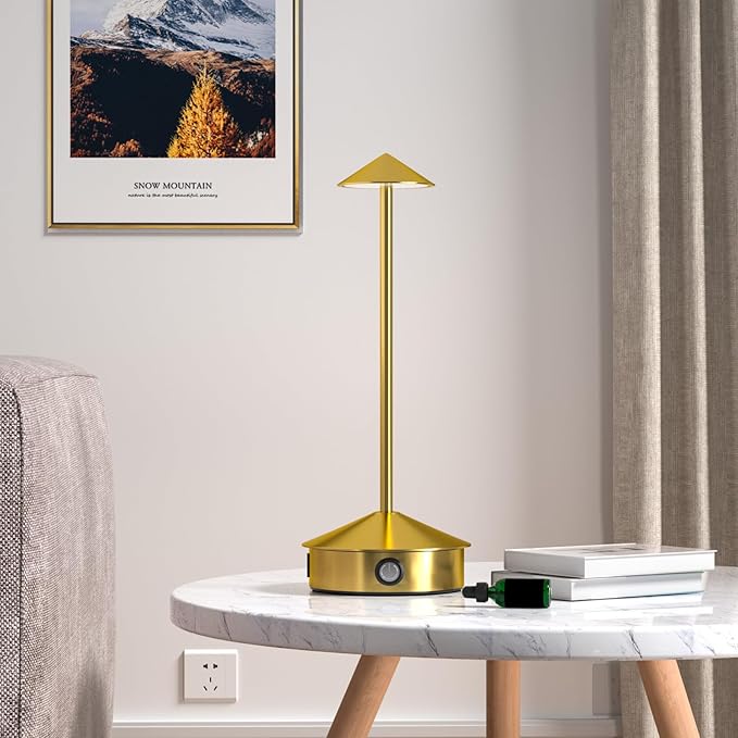Cordless Table Lamps Set of 2, Portable LED Desk Lamp, 6000mAh Battery Operated, 3 Level Brightness Rechargeable Lamp with Modern Design, Table Light for Home Office/Bedroom/Living Room/Outdoo