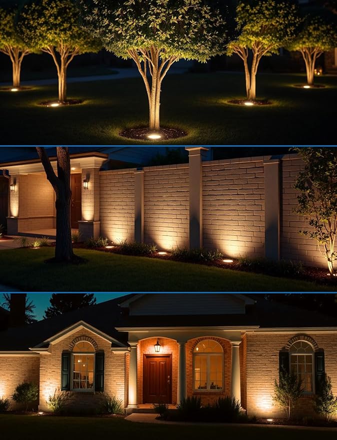 2700K-6500K Dimmable Landscape Well Lights, Low Voltage Outdoor In-Ground Lighting IP67 Waterproof with Memory Function, 12-24V Landscape Lighting for Garden Pathway Yard (20 Pack)