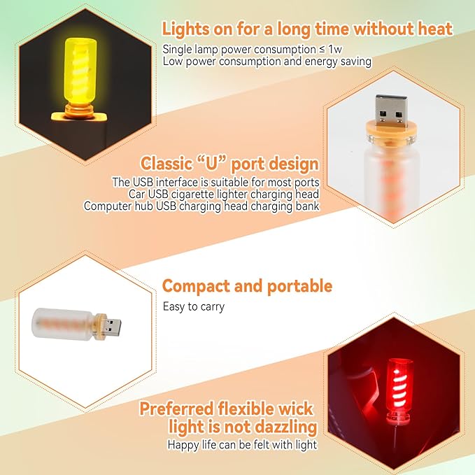 5Pcs Mini Retro Atmosphere Light, Frosted Shell USB LED Car Interior Atmosphere Lamps, Touch-Control Portable Plug-in Glass Bottle Ambient Night Light for Camping Bedroom Party