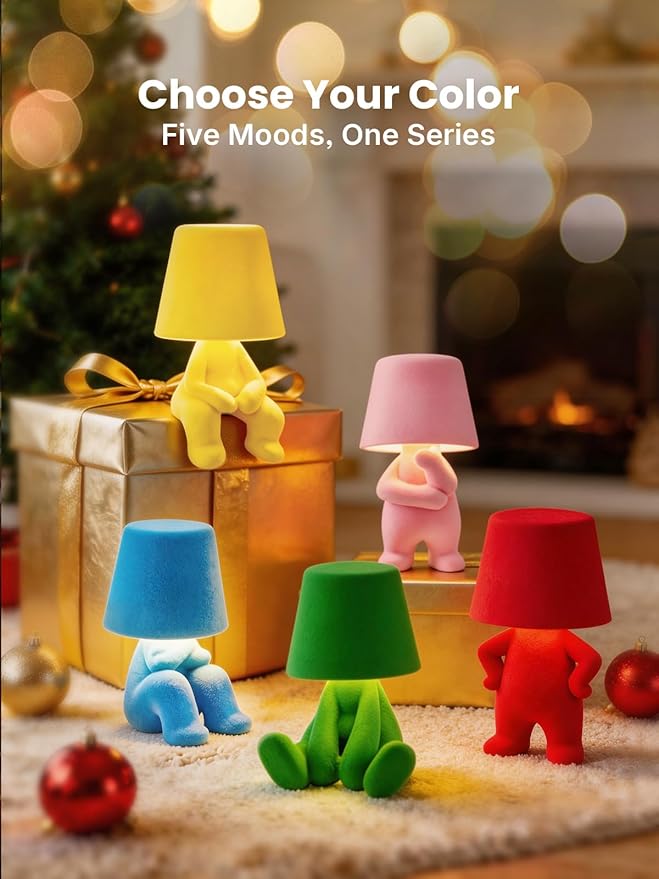 Modern Table Lamp for Youth: Rechargeable Cute Light for Kids Child Teen - Gift for Birthday Christmas Halloween Easter (Pink)